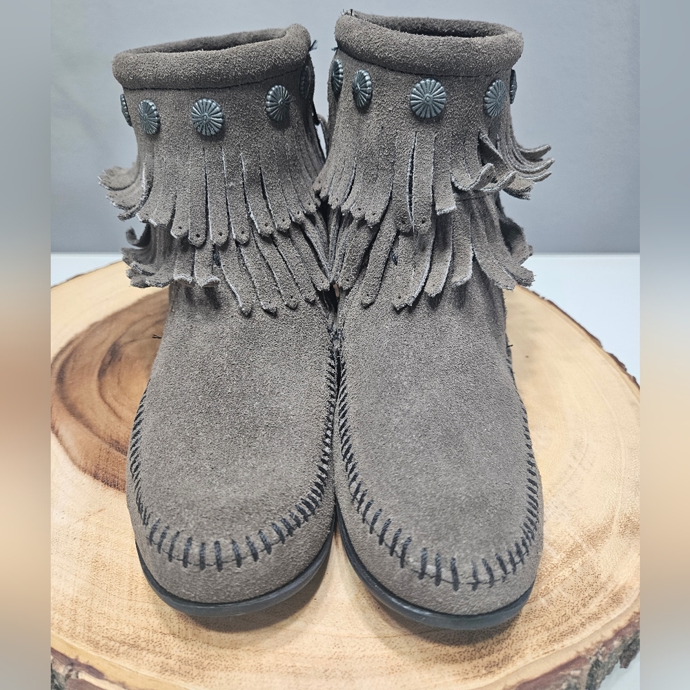 Minnetonka Double Fringe Mocassin Booties
